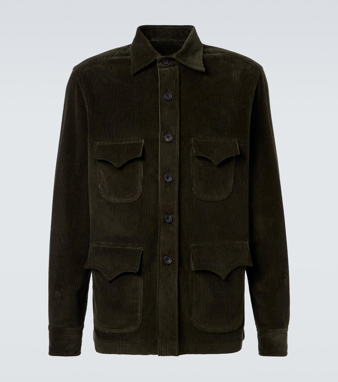 

Рубашка в стиле вестерн из хлопкового вельвета Rubinacci, Green Corduroy