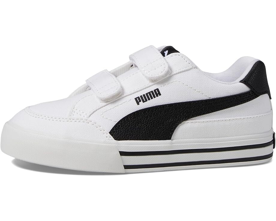 Кроссовки Unisex PUMA Kids Court Classic Vulc Hook And Loop, цвет Puma White-puma Black — фото 4