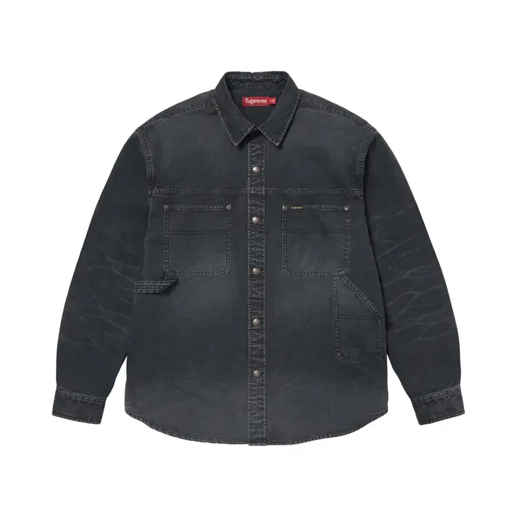 Футболка Supreme Worn Snap Painter Shirt, черный