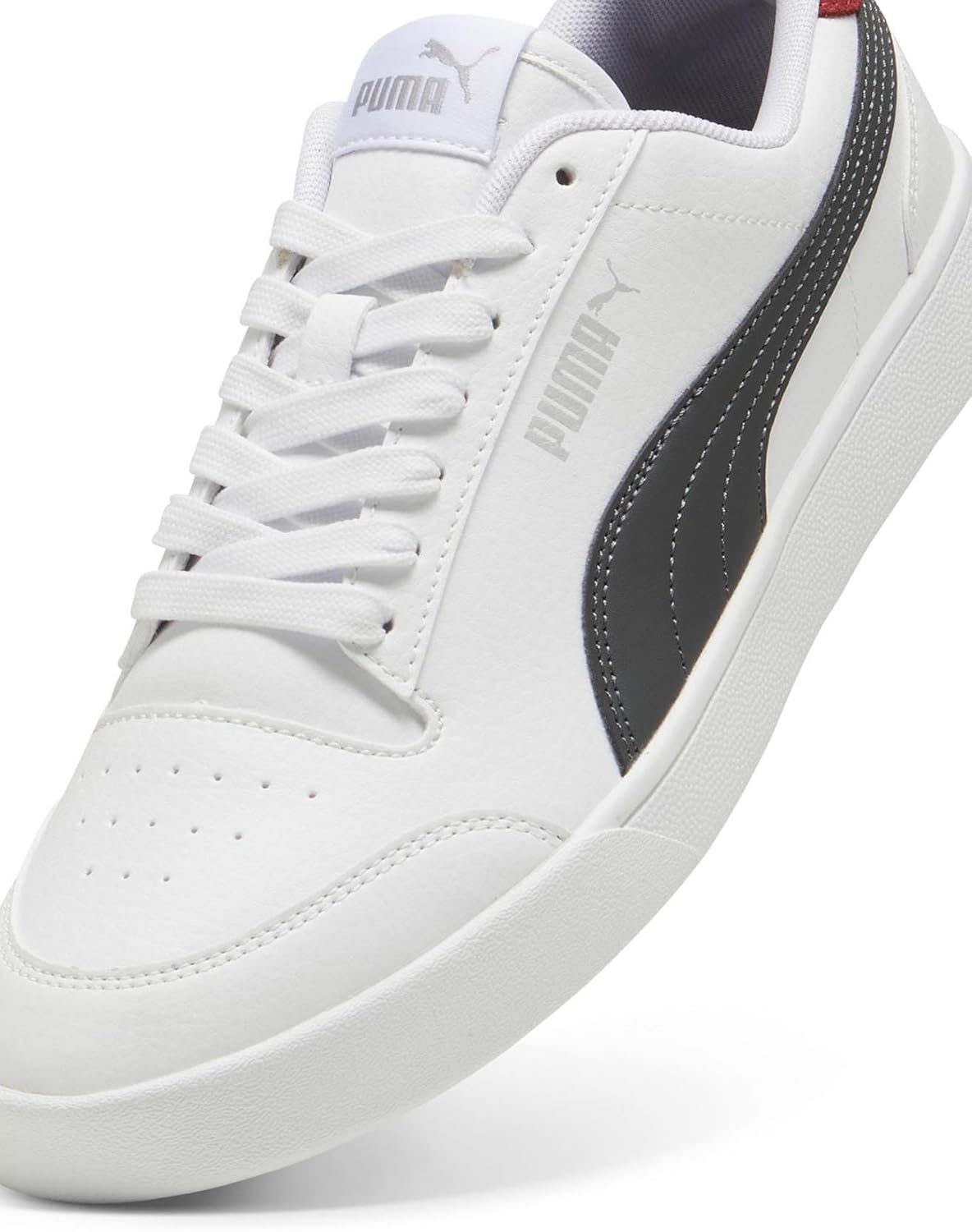 Мужские кроссовки PUMA Basket Classic с тиснением под лак, белый/красный/серый — фото 4