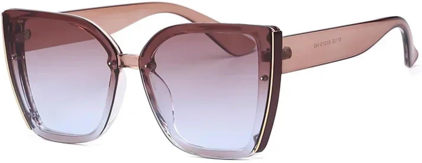 

Солнцезащитные очки с защитой от УФ-излучения UV400 | Большая оправа "кошачий глаз" | для женщин и мужчин | для занятий спортом на открытом воздухе и вождения DSVIGF, Brown Blue