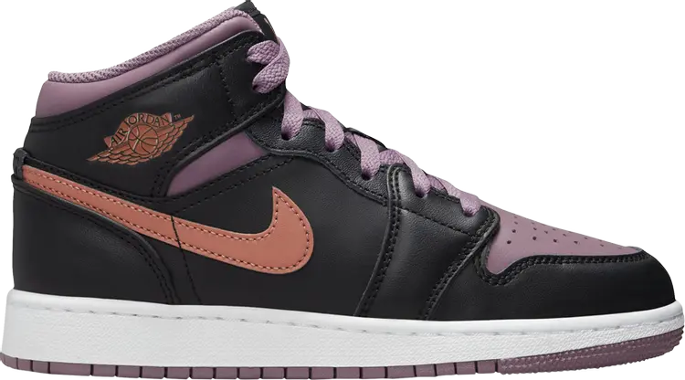 

Кроссовки Air Jordan 1 Mid SE GS 'Black Sky J Mauve', черный