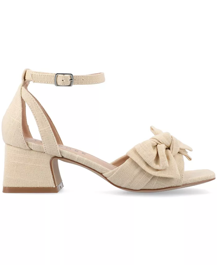 Женские босоножки Zevi Block Heel на платформе Journee Collection, коричневый/бежевый — фото 2