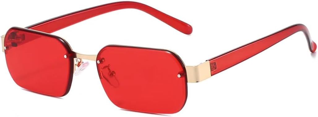 

Солнцезащитные очки с защитой UV400 | Маленькая оправа, градиентная расцветка | Для женщин и мужчин, для занятий спортом на открытом воздухе и путешествий DSVIGF, Gold Red