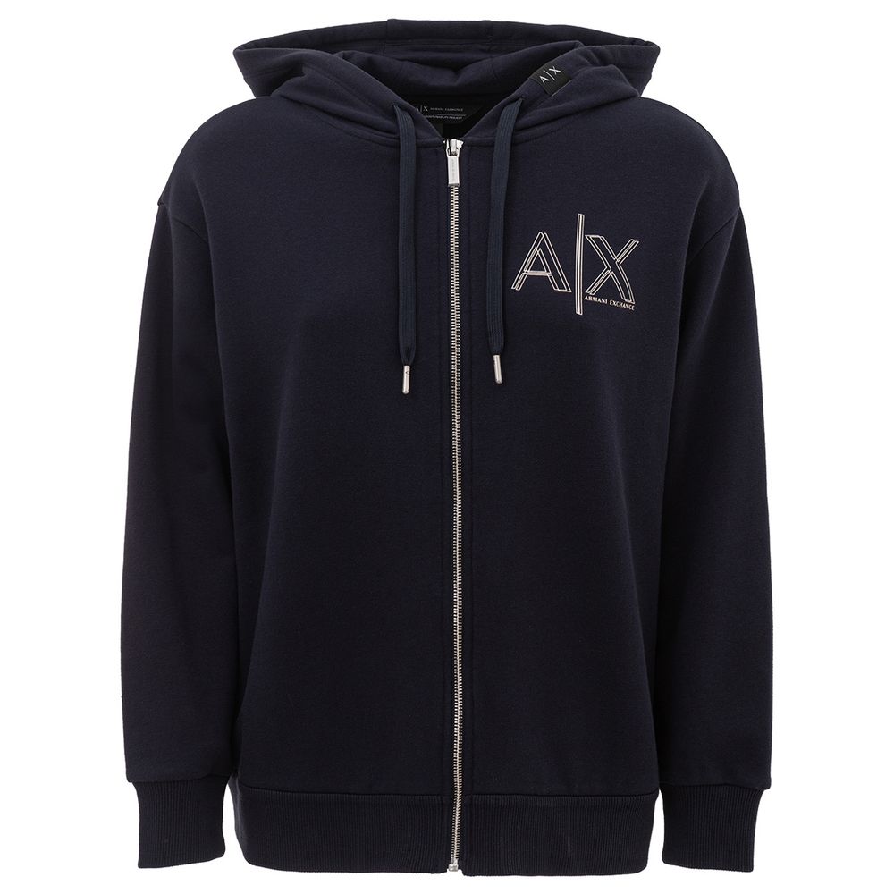 

Элегантный синий хлопковый свитер для женщин Armani EA7 Emporio