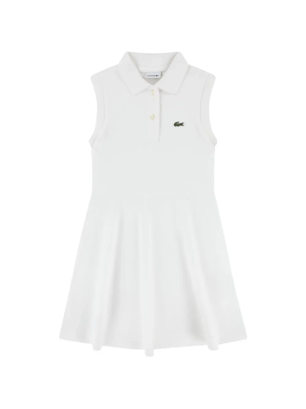Платье с воротником и логотипом Lacoste Kids, белый