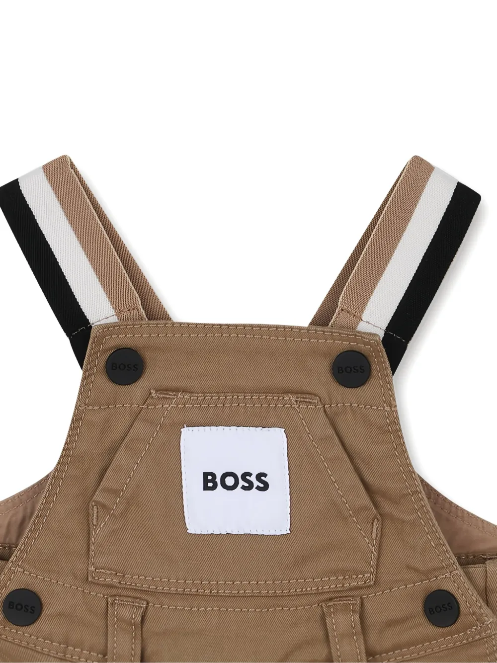 Комбинезон с полосатыми бретелями Boss Kidswear, коричневый — фото 3