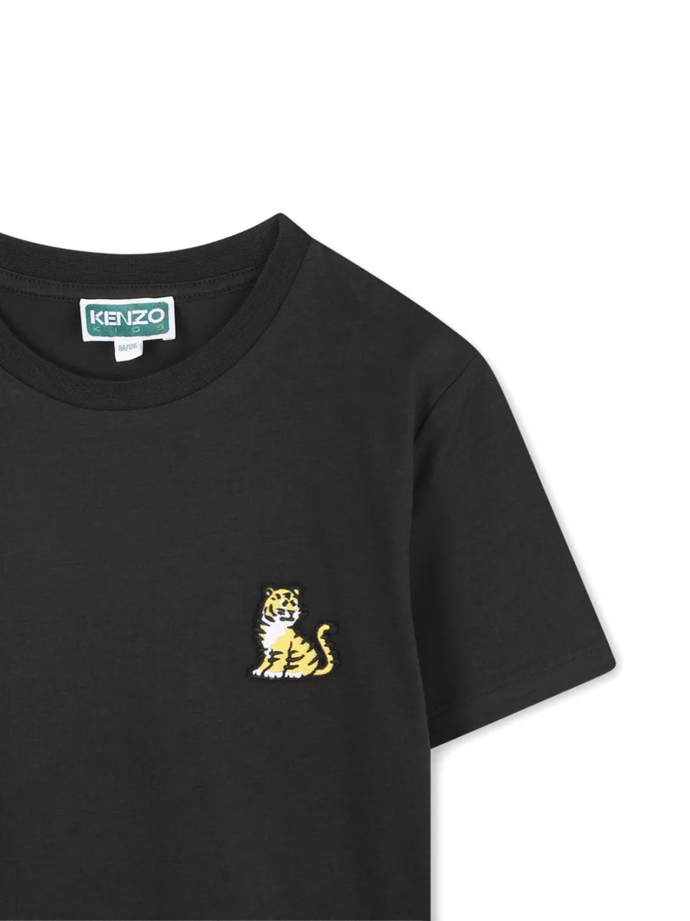 Футболка с вышивкой Tiger Kenzo Kids, черный — фото 3