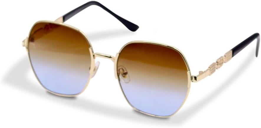 

MUTYNE Большие круглые модные очки для женщин, металлическая оправа, солнцезащитные очки для мужчин с градиентным покрытием, винтажные солнцезащитные очки с защитой UV400, 4