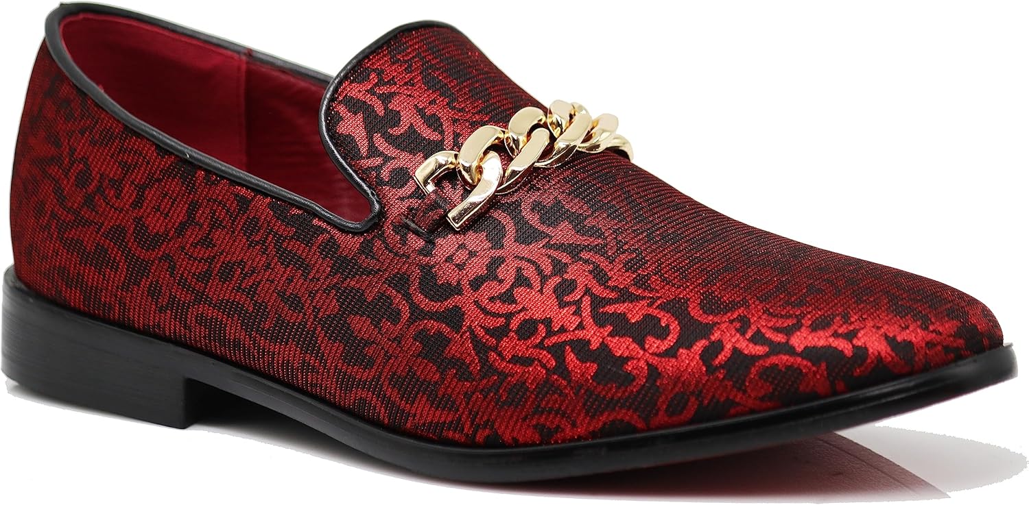 

Мужские винтажные сатиновые шелковистые лоферы ARK1 с цветочным узором, для вечернего наряда, дизайнерская модель Enzo Romeo, красный