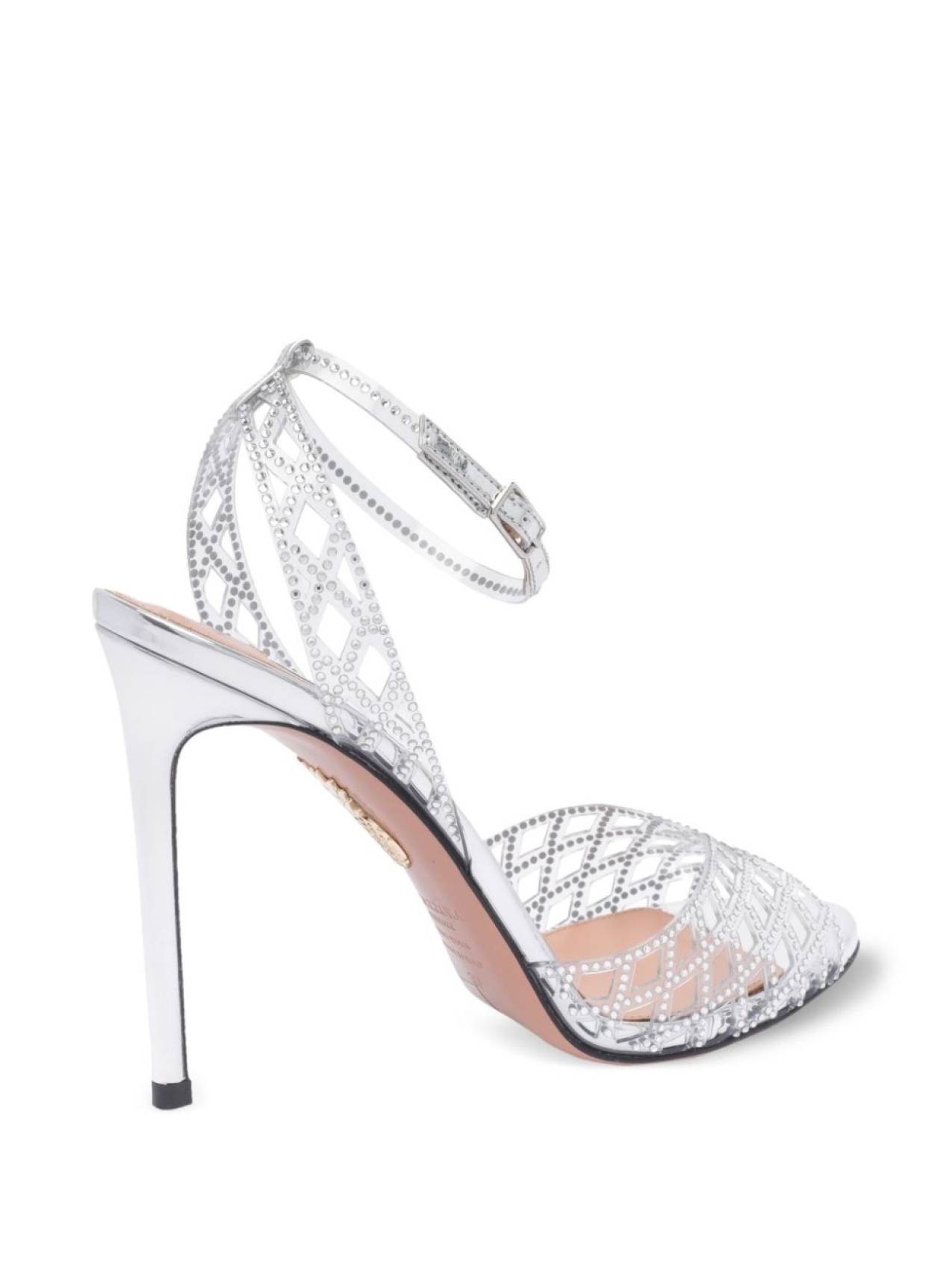 Aquazzura босоножки с подвесками, серебряный — фото 3