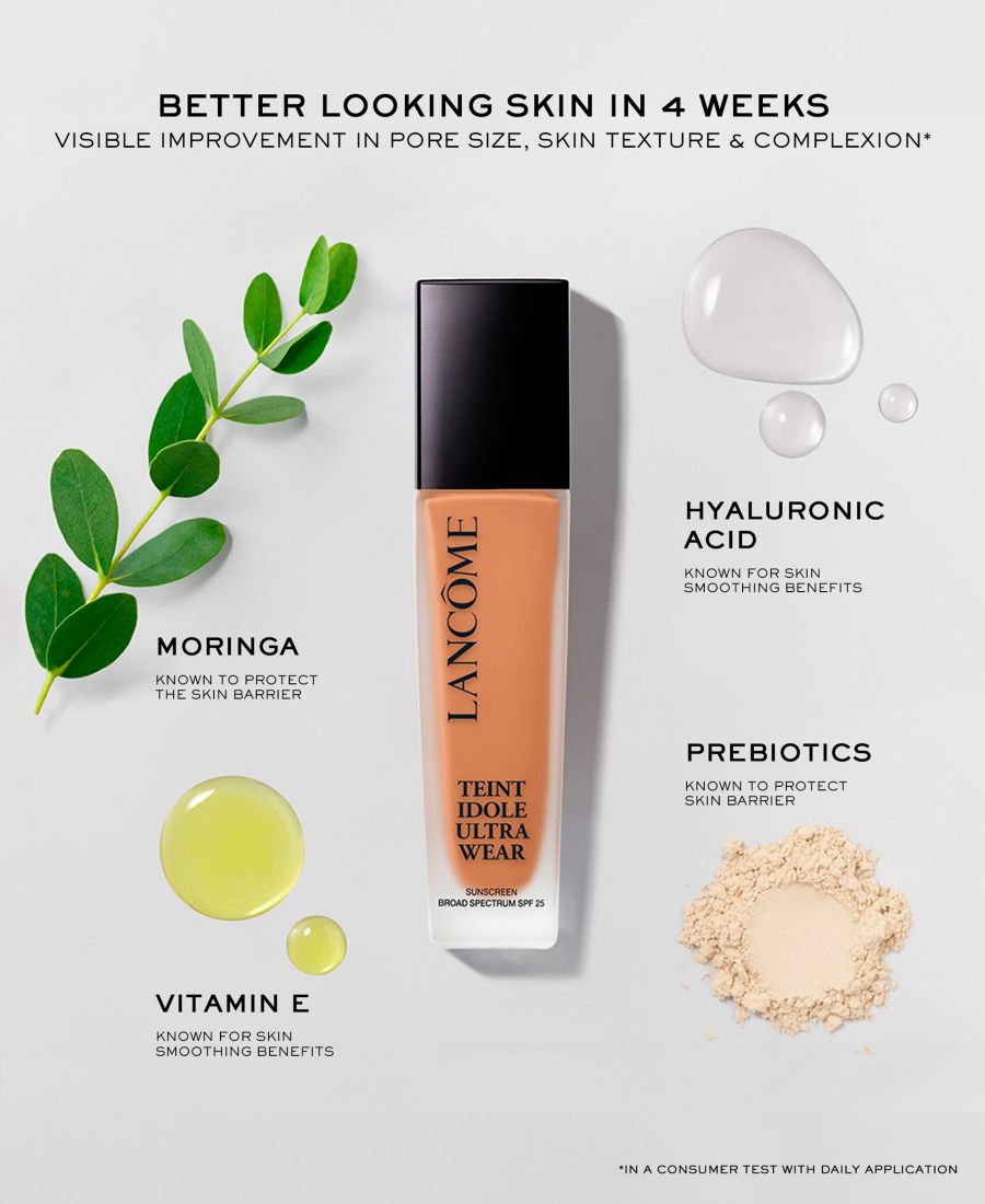 Тональный крем Teint Idole Ultra Wear Lancôme, цвет 455w - medium-deep skin with warm/golden undertones — фото 4