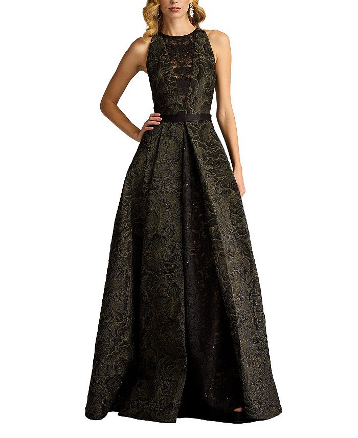 

Платье Darana с цветочным жаккардом Tadashi Shoji, черный