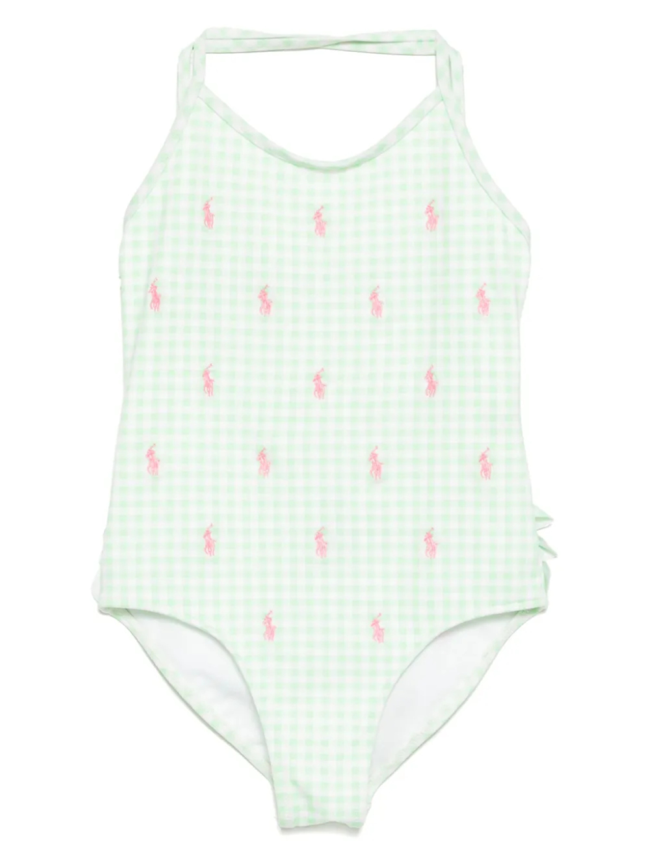 

POLO RALPH LAUREN KIDS купальник с вышитым логотипом, зеленый