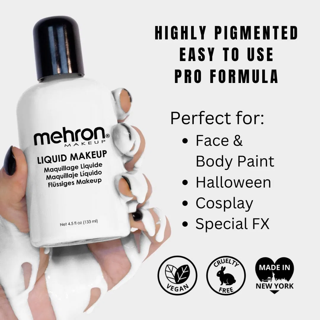 Жидкий грим для лица «Liquid Face Paints» белый от Mehron Mehron, White — фото 2