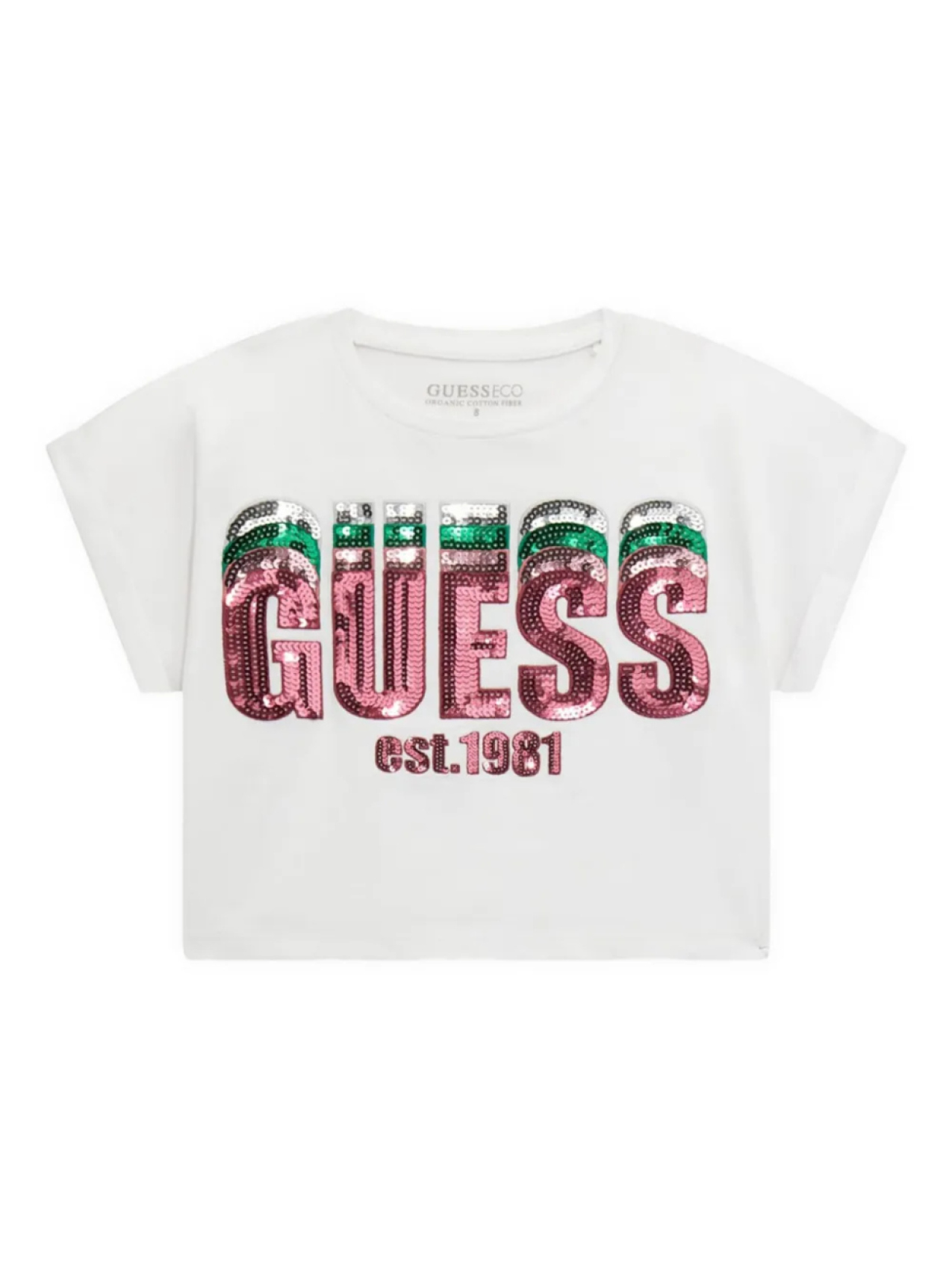 

Футболка с пайетками для детей Guess Kids, белый