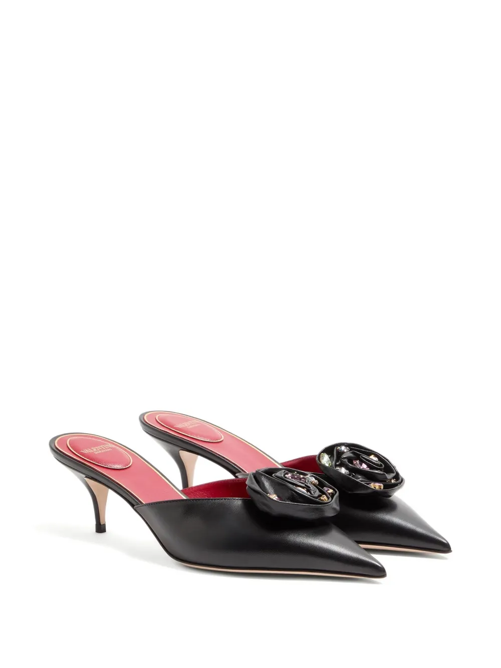 Мюли Drip Rose 55 с заостренным носком VALENTINO GARAVANI, черный — фото 2
