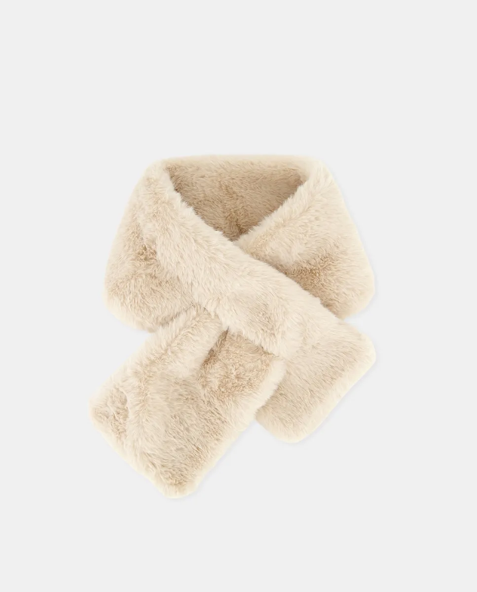 

Воротник с шерстью на манер аранских узоров для девочки Kids El Corte Inglés, песочный