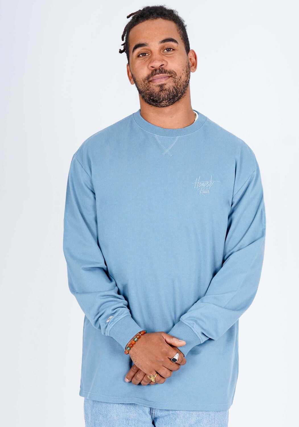 

Футболка HONESTY RULES Longsleeves French Terry Signature, цвет aegean blue