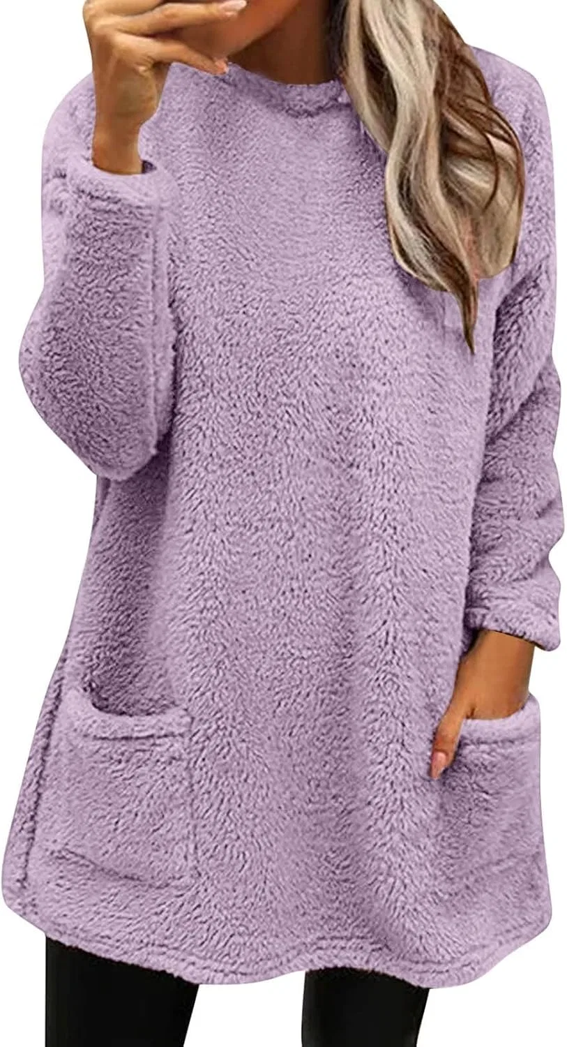 Женский свитшот с флисом, безрукавный, с карманами, фиолетовый