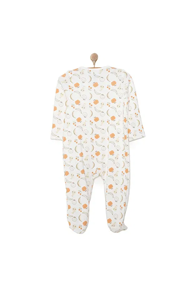 Детский комбинезон для девочек хлопковый Hellobaby newborn girl organic booties jumpsuit baby girl Ebebek Hello Baby, Ecru — фото 2
