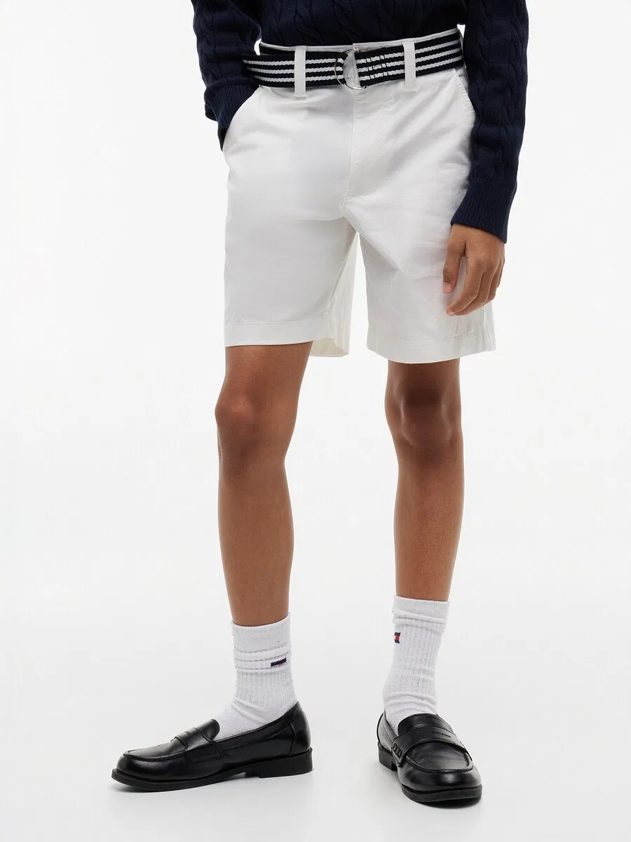 Детские свободные шорты 'Essential' белого цвета Tommy Hilfiger Kids — фото 2