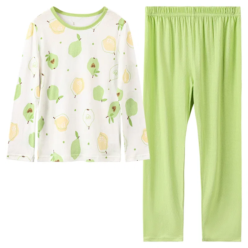 Детский комплект пижамы с длинным рукавом Red bean, Spring Morning Green