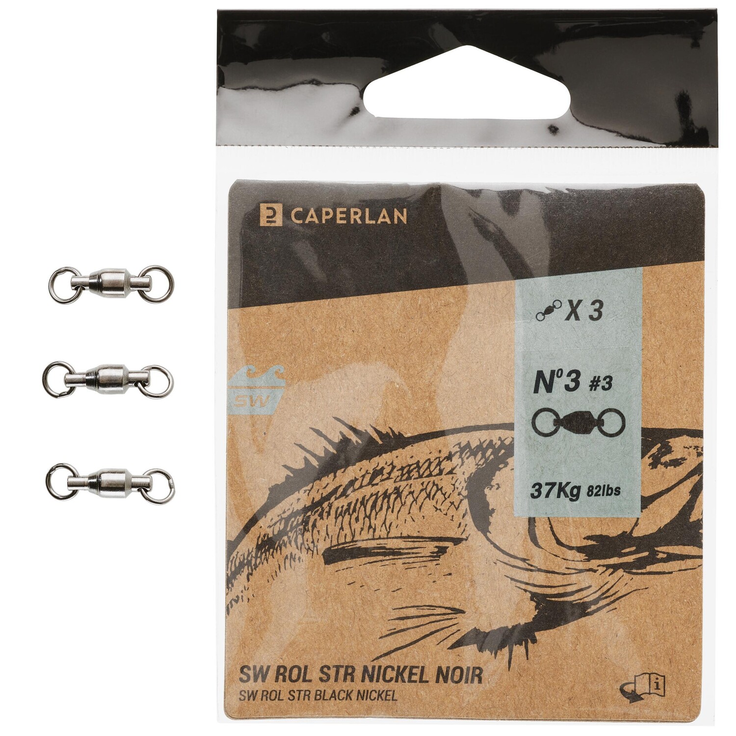 

Аксессуары для рыбалки Swivel Strong Black N SW x3 CAPERLAN