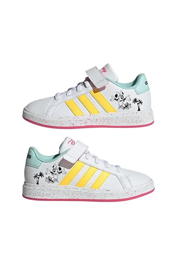Детские кроссовки для девочек текстильные Grand Court Minnie Adidas, White