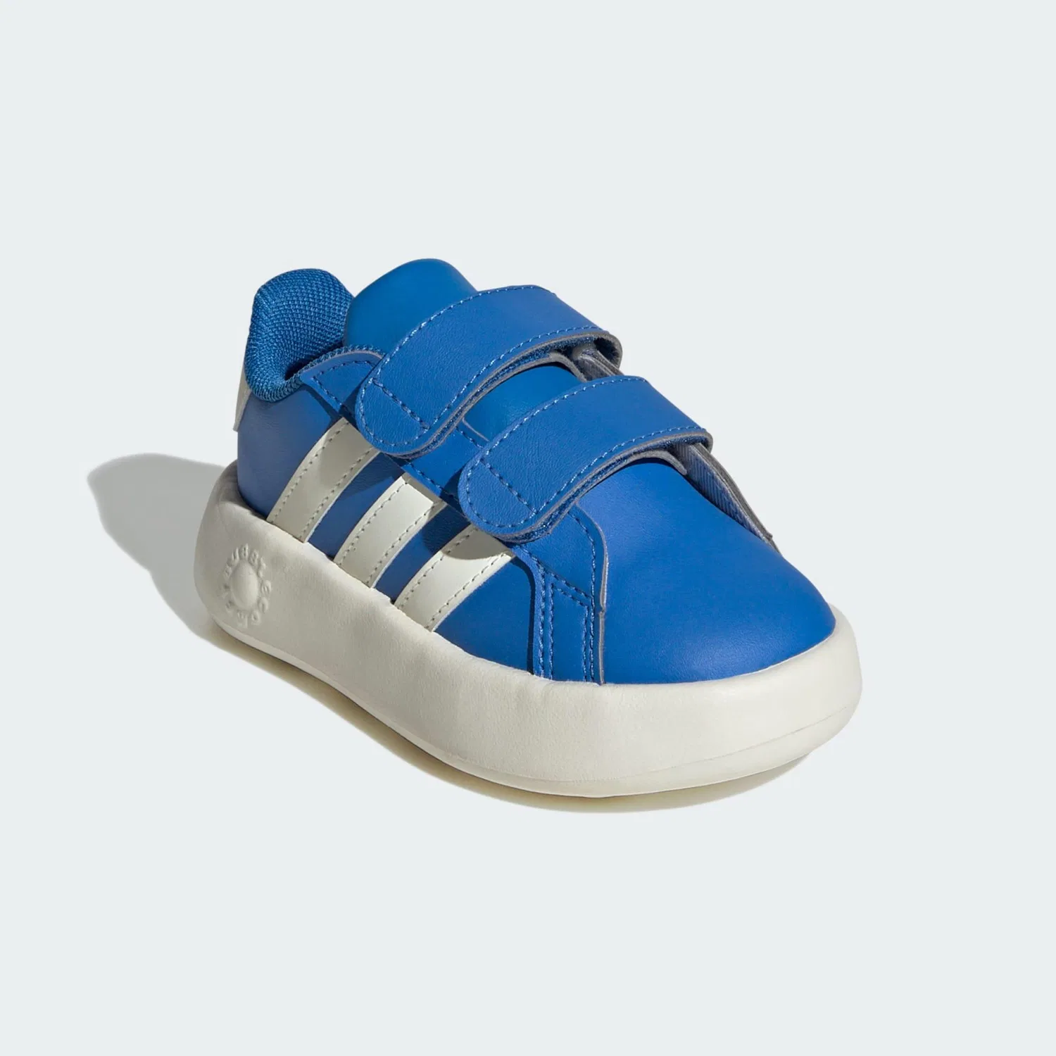 Детские кроссовки с липучками Grand Court 2.0 Kids Adidas, Konigsblau Naturweiß Beige — фото 4