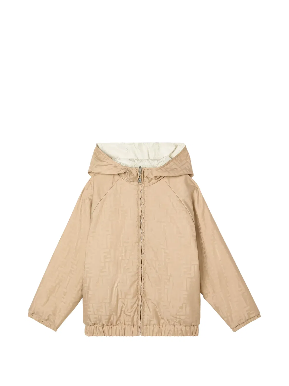 Двусторонняя куртка Junior с логотипом FF Fendi Kids, нейтральные цвета — фото 2