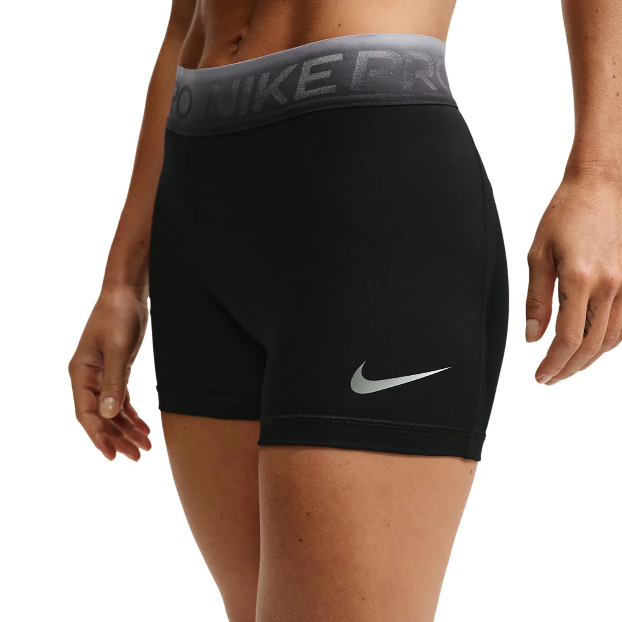 Женские компрессионные шорты с влагоотводящей тканью Nike Pro Dri-FIT Mid-Rise 3In Short TT Gradient, Black/Ghost