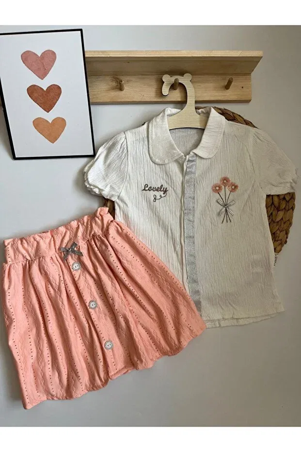 Детский комплект для девочек хлопковый Basics Miraydın Butik, Pink