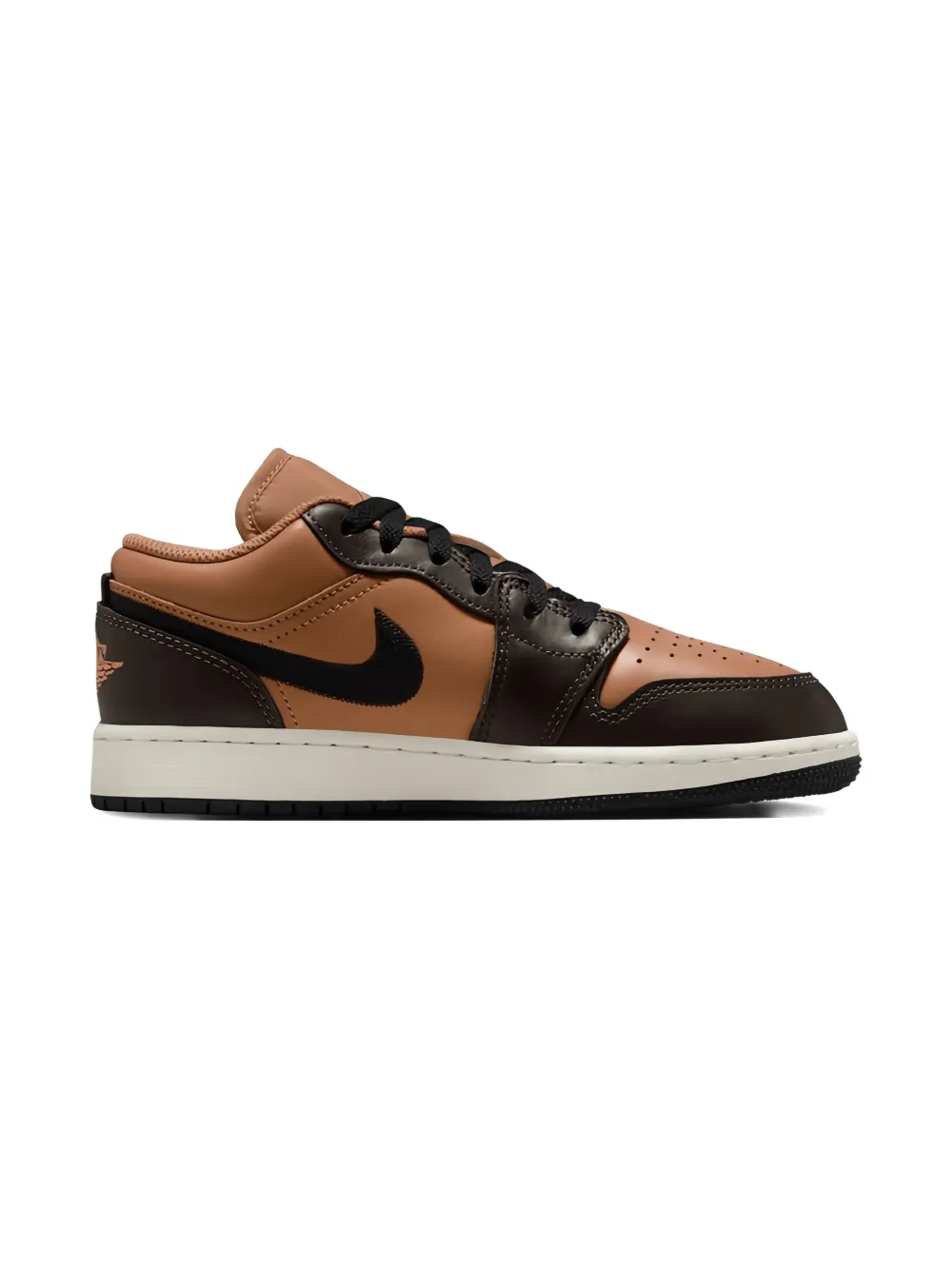 Кроссовки Air Jordan 1 SE Flax/Baroque Brown Nike Kids, коричневый — фото 2