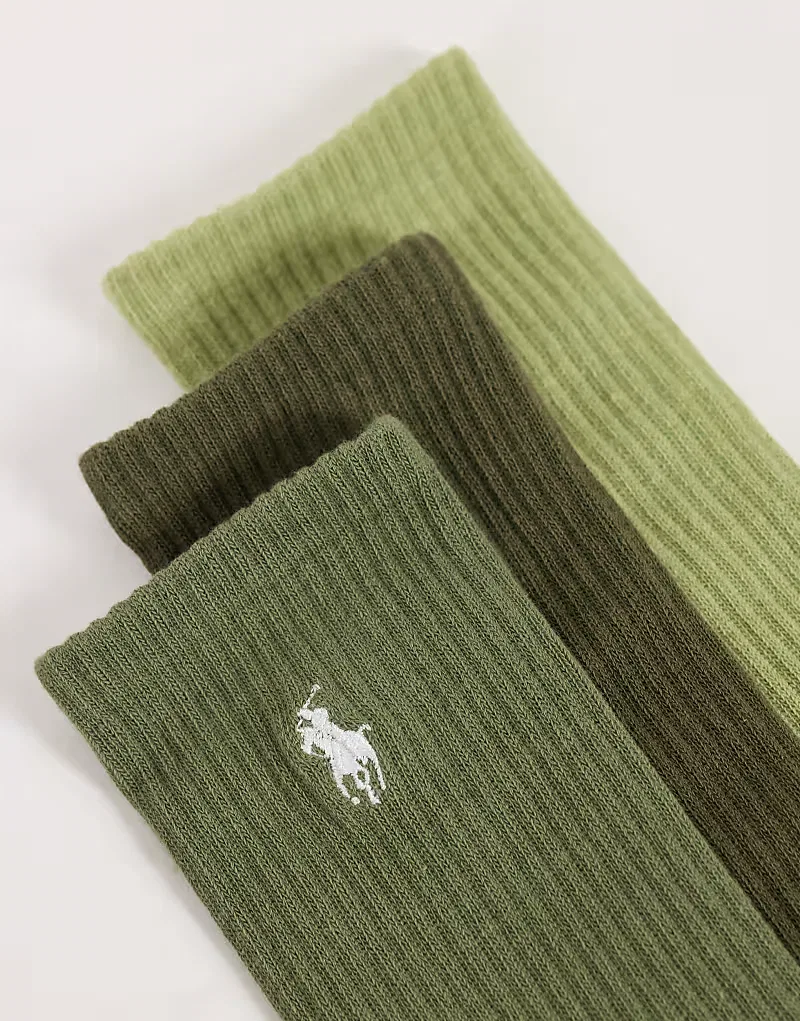 Носки высокие с логотипом Icon 3 шт Polo Ralph Lauren, зеленый — фото 3