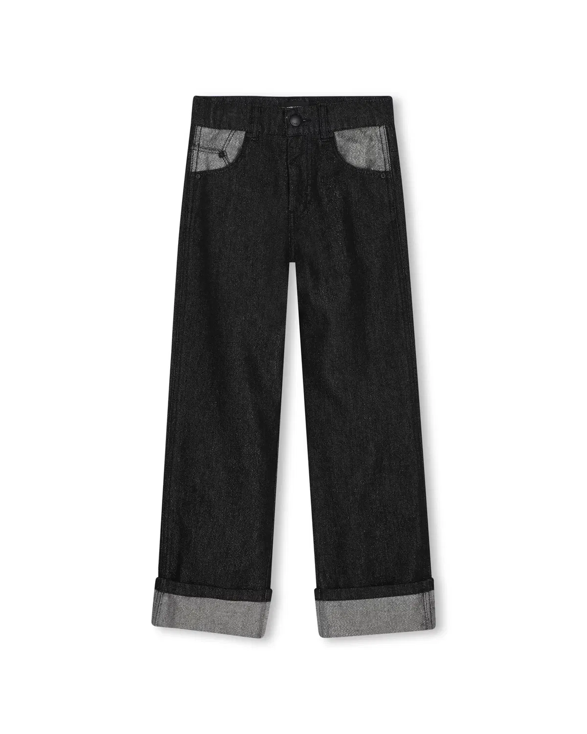 Детские джинсы для девочек хлопковые Vaquero de niña con cuadros Karl Lagerfeld Kids, Negro