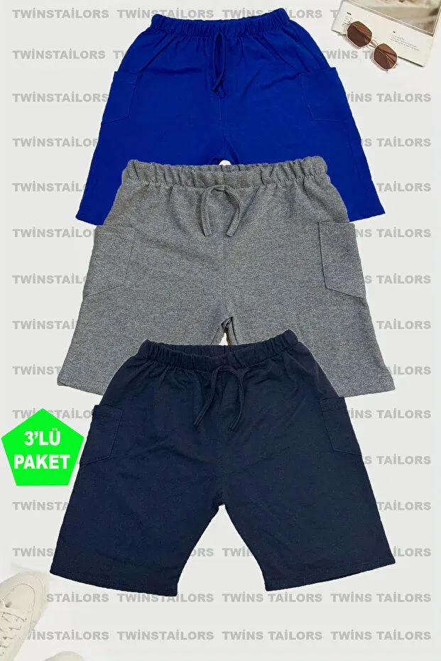 Детский комплект шорт для девочек из хлопка Basics Twins Tailors, Navy Blue