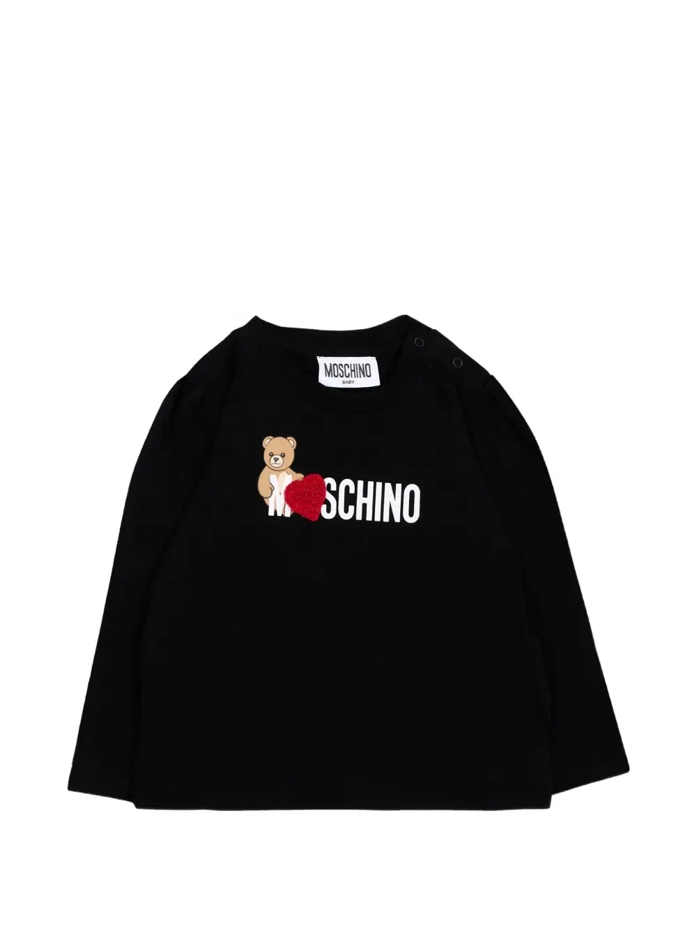 Футболка с логотипом в виде медвежонка Moschino Kids, черный