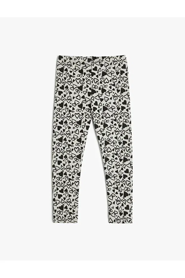 Детские леггинсы для девочек с принтом Koton, Gray Pattern — фото 2