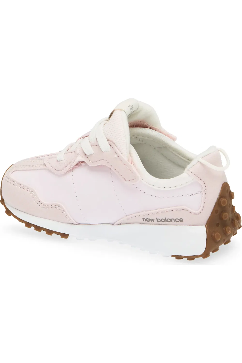 Детские кроссовки для первых шагов 327 New Balance, Pink Salt/Dark Silver Metallic — фото 2