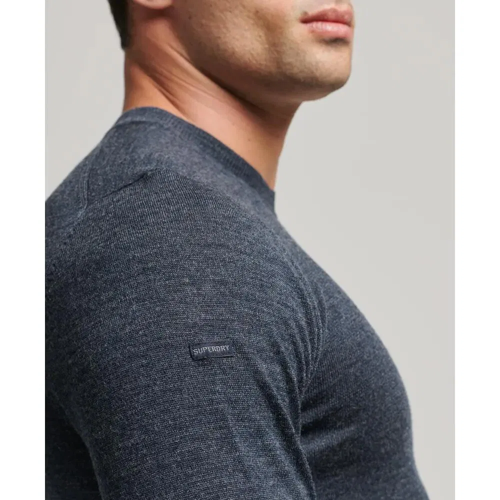Мужской свитер из мериносовой шерсти Superdry, Цвет: BLAU — фото 4