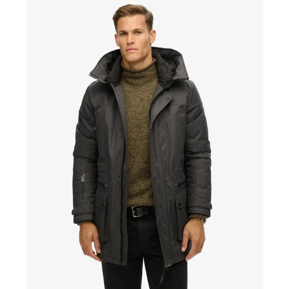 Мужская утепленная куртка-парка City Tweed Superdry, Grau — фото 4