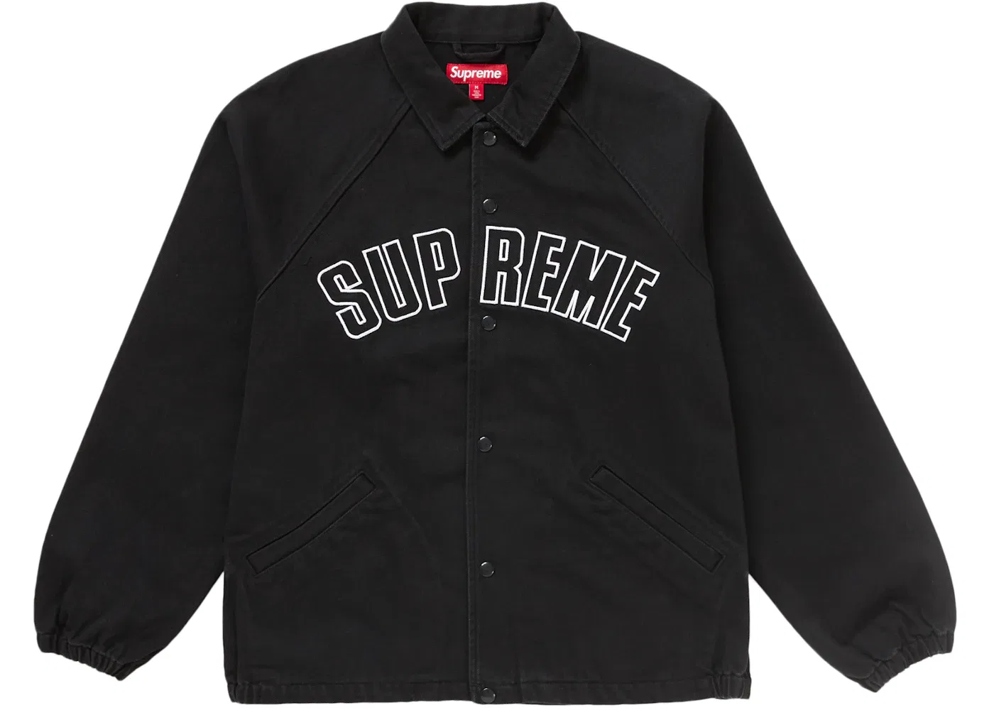 Мужская куртка-коуч с джинсовой отделкой Supreme, Black
