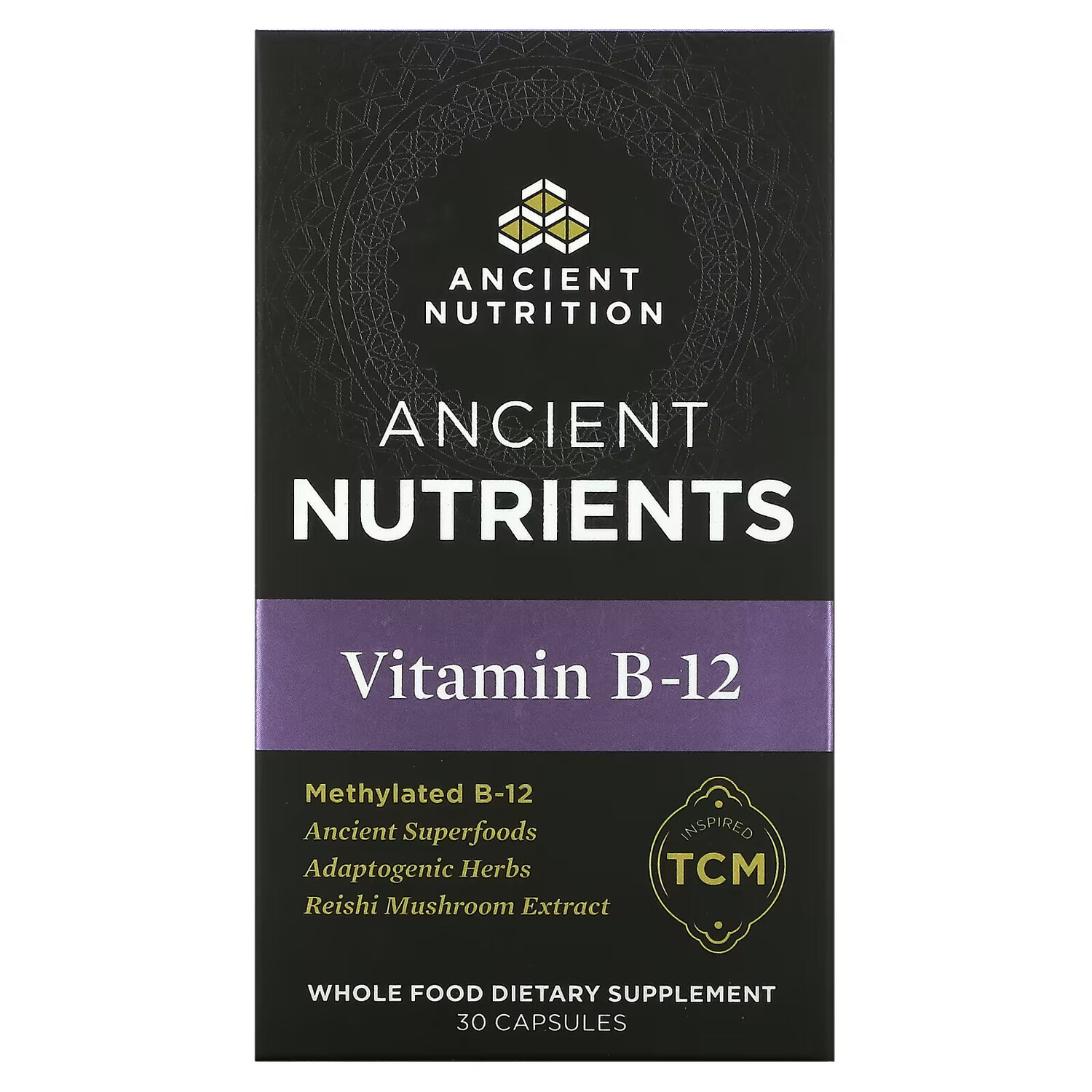 

Dr. Axe / Ancient Nutrition, Витамин B12, 30 капсул