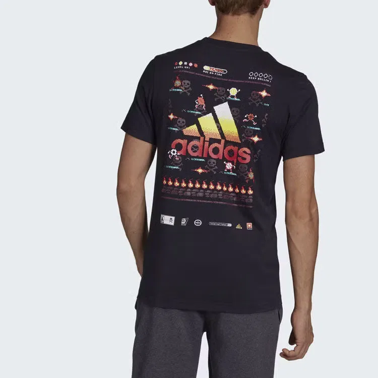 Футболка спортивная с принтом 8-Bit Adidas, черный — фото 3