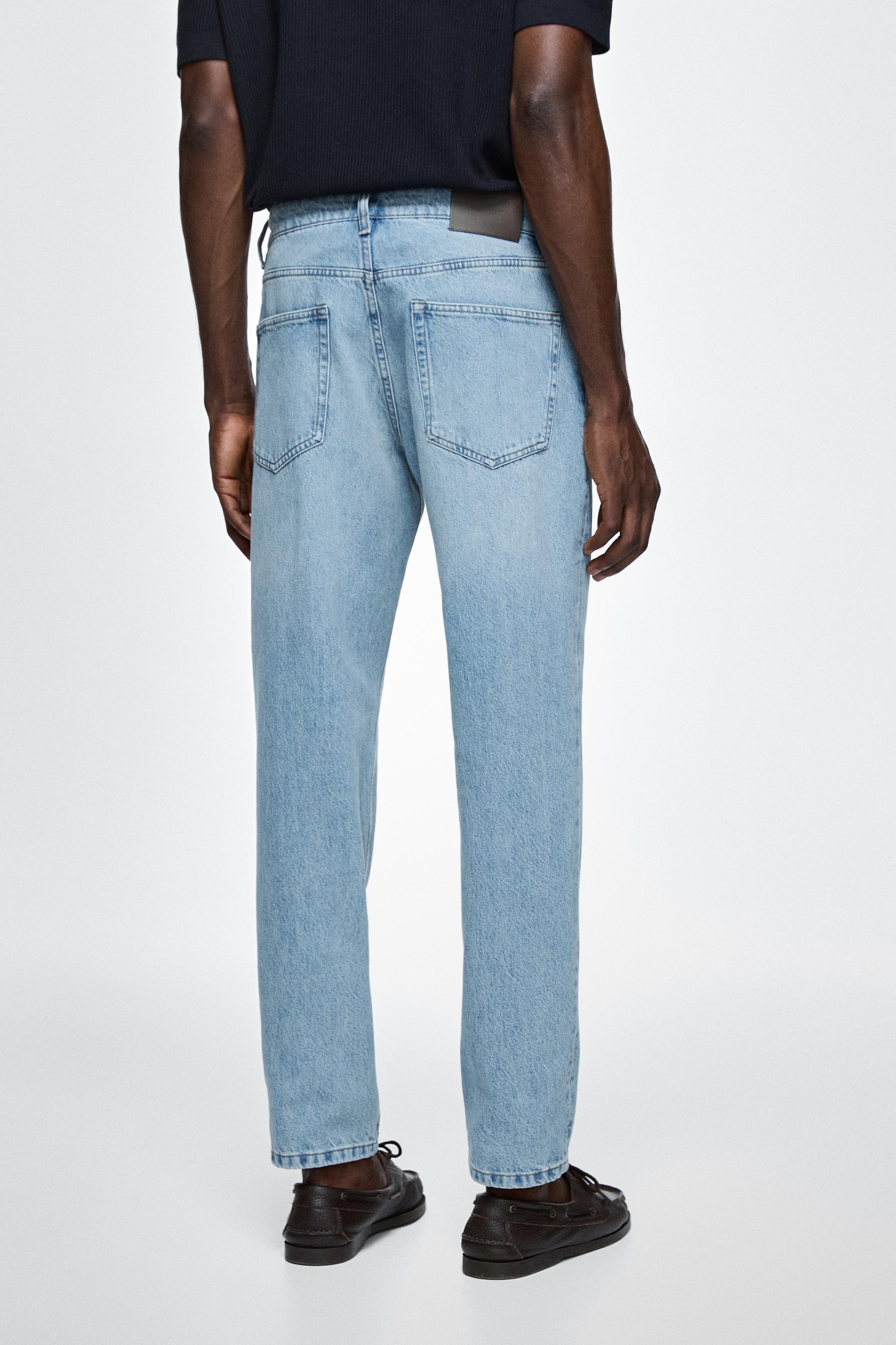 Джинсы  Massimo Dutti Tapered Fit, светло-голубые — фото 4