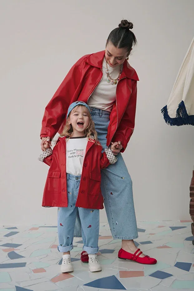 Красная кожаная куртка Mioma Kids