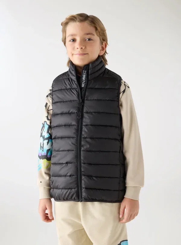 Жилет стеганый Imbottito trapuntato con - waistcoat Terranova, черный — фото 2