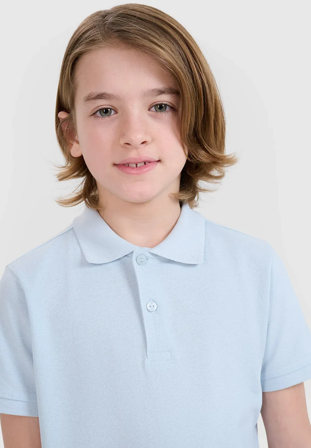 Koszulka polo dziecięca - biała 122 (6-7 лат) унисекс - рубашка-поло 4F, Light Blue — фото 4