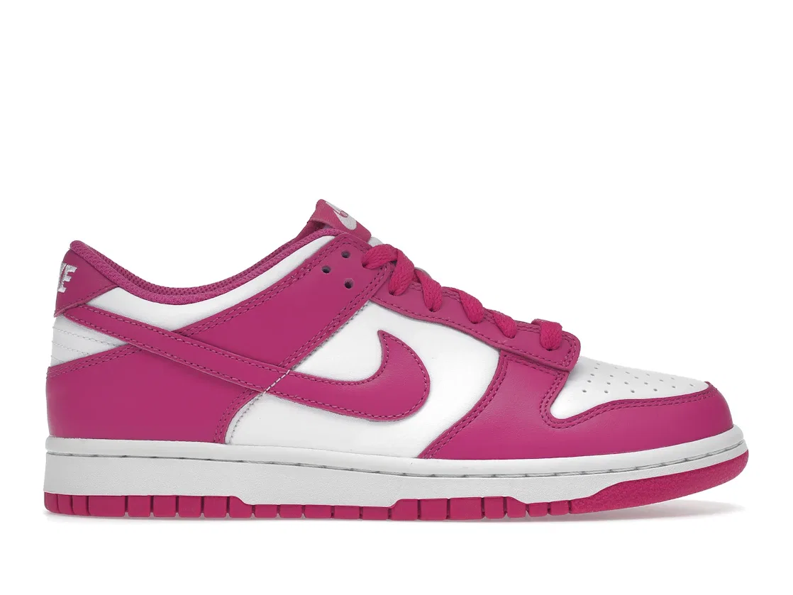 Детские кроссовки с низким профилем Nike Dunk Low, White/Active Fuchsia